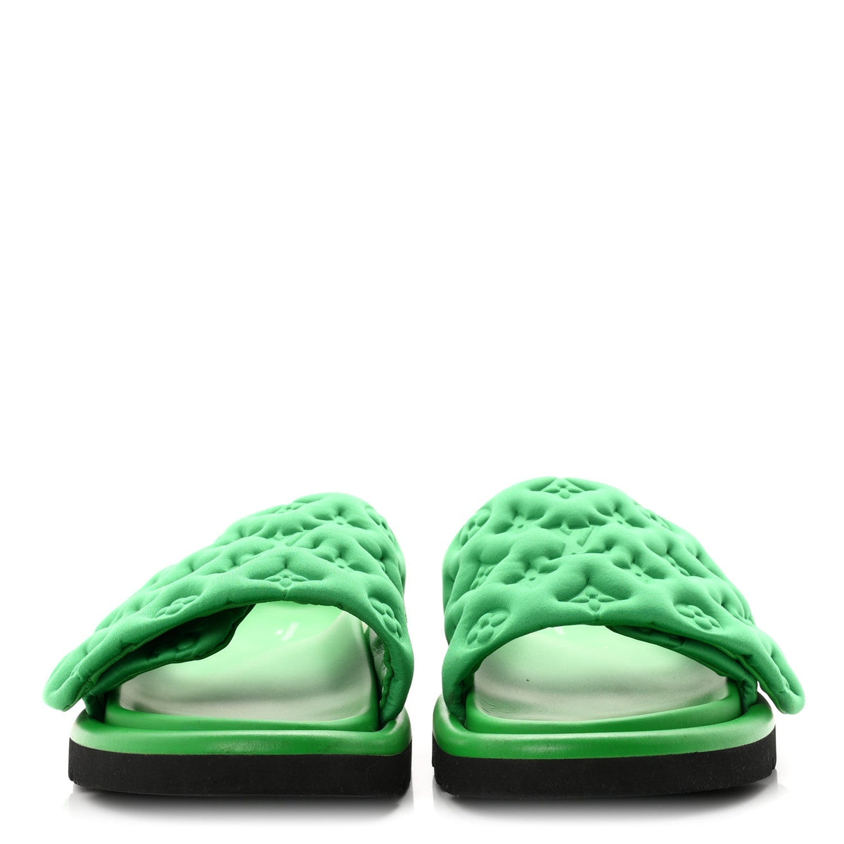 Louis Vuitton Technical Fabric Women's Pool Pillow Comfort Mules 41 Green