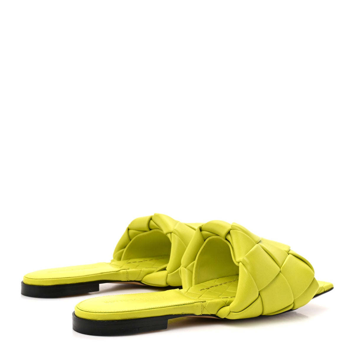 Bottega Veneta Nappa Maxi Intrecciato Lido Women's Flat Sandals 38 Kiwi