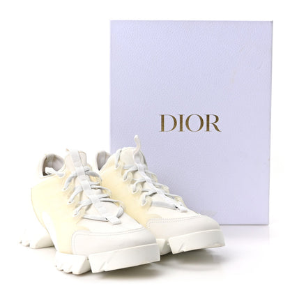Christian Dior Technical Fabric Rubber Women's D-Connect Sneakers 37 White