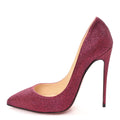 Christian Louboutin Glitter Tisse Pigalle Follies 120 Women's Pumps 37.5 Cassis