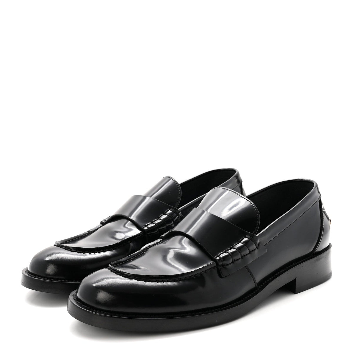 Chanel Shiny Calfskin Logo Women's Loafers