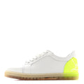 Christian Louboutin Calfskin Women's Fun Vieira Orlato Flat Sneakers 39.5 White Fluo Yellow