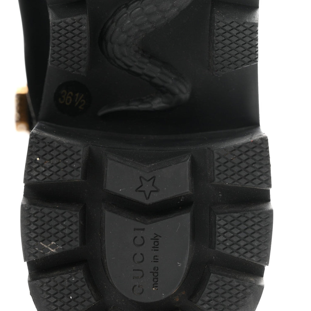 Gucci Calfskin Women's Crystal GG Trip Chelsea Ankle Boots 36.5 Black