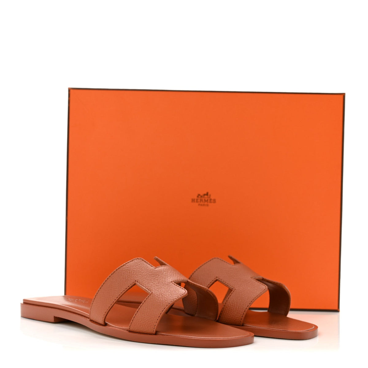 Hermes Epsom Women's Oran Sandals 36 Orange Canyon