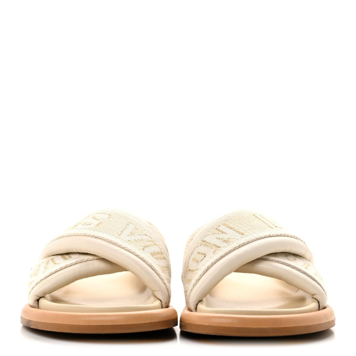 Louis Vuitton Leather Women's LV Bliss Comfort Cross-Over Mules 37 Ecru