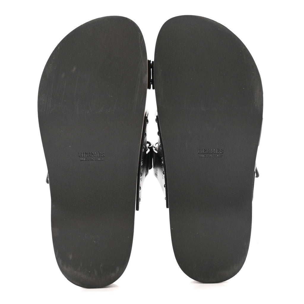 Hermes Calfskin Women's Kos Clogs 39 Black