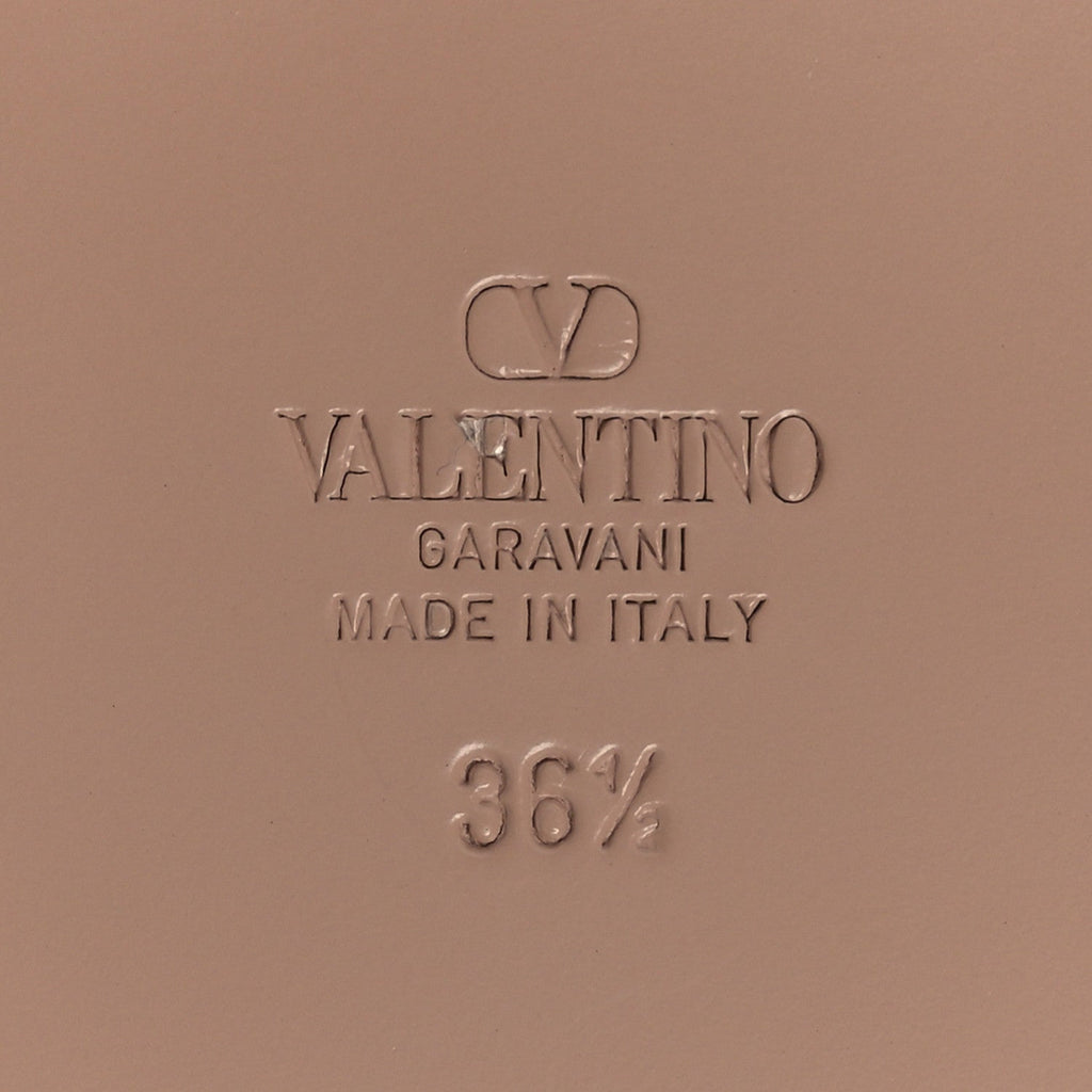 Valentino Garavani Calfskin Women's VLogo Cut Out Flat Slide Sandals 36.5 Rose