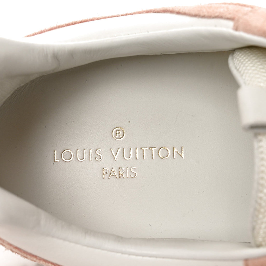 Louis Vuitton Suede Calfskin Women's Run Away Sneakers 38 Pink