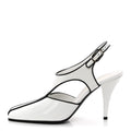 Patent Calfskin Lambskin Slingback Pumps White Black