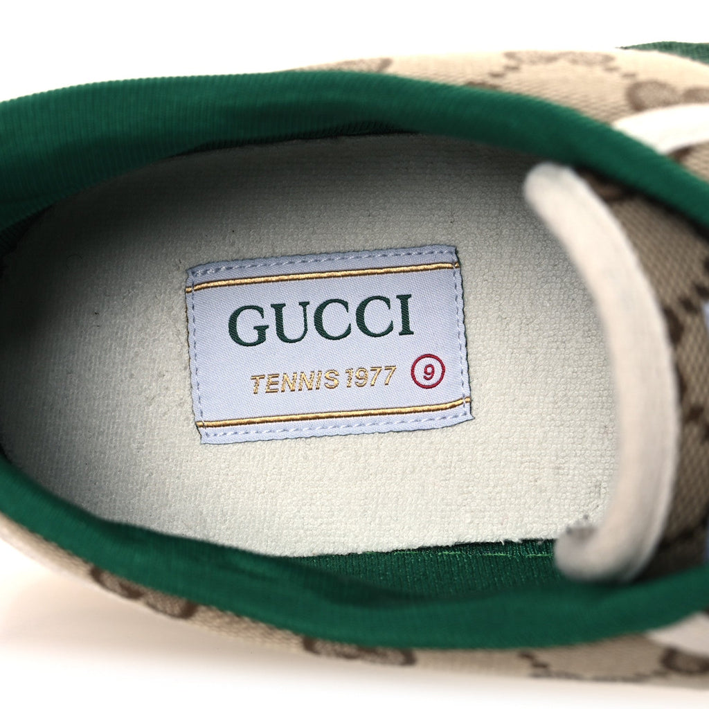 Gucci GG Monogram Canvas Men's Tennis 1977 Sneakers 9 Beige Ebony