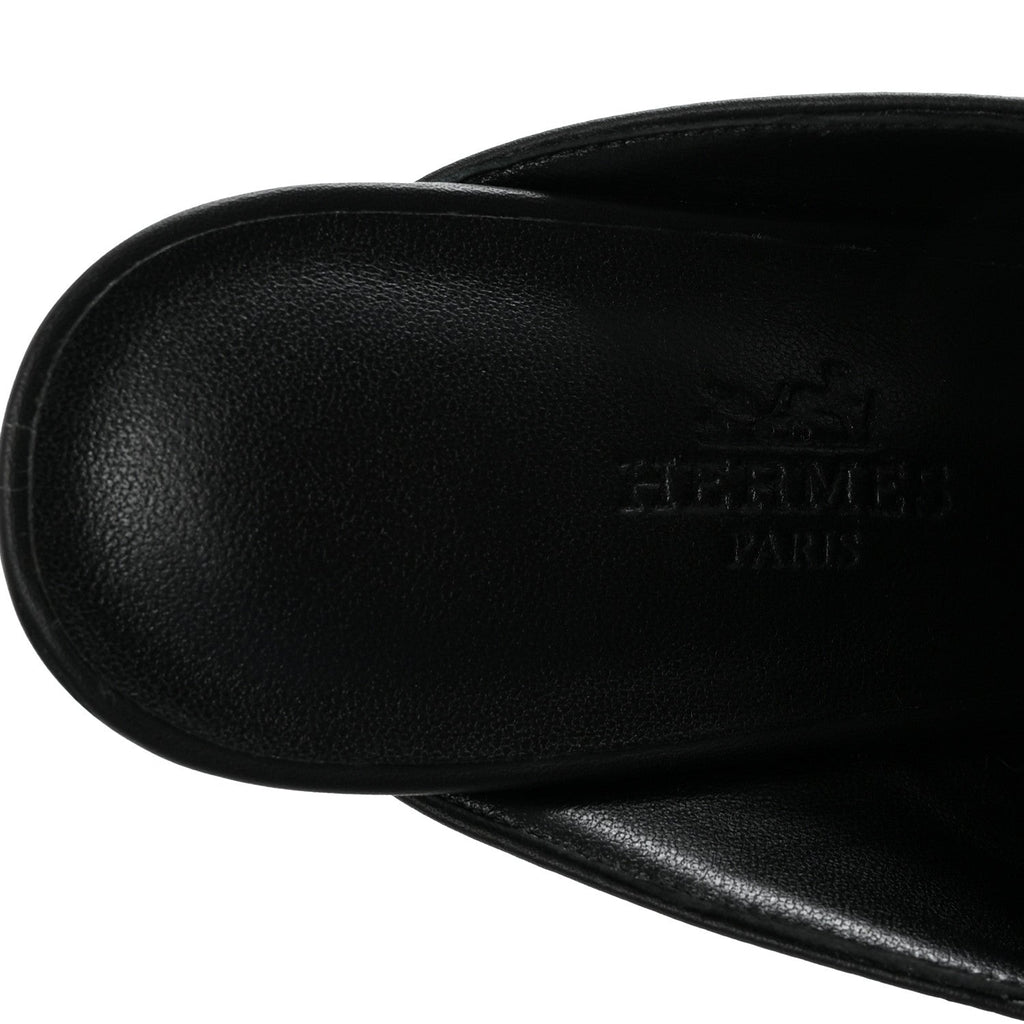 Hermes Calfskin Women's Flore 60 Mules 36 Black