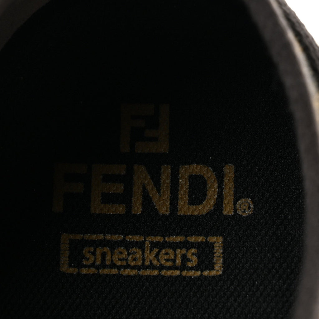 Fendi Fabric Jacquard Men's Domino Sneakers 43 Tabacco Black