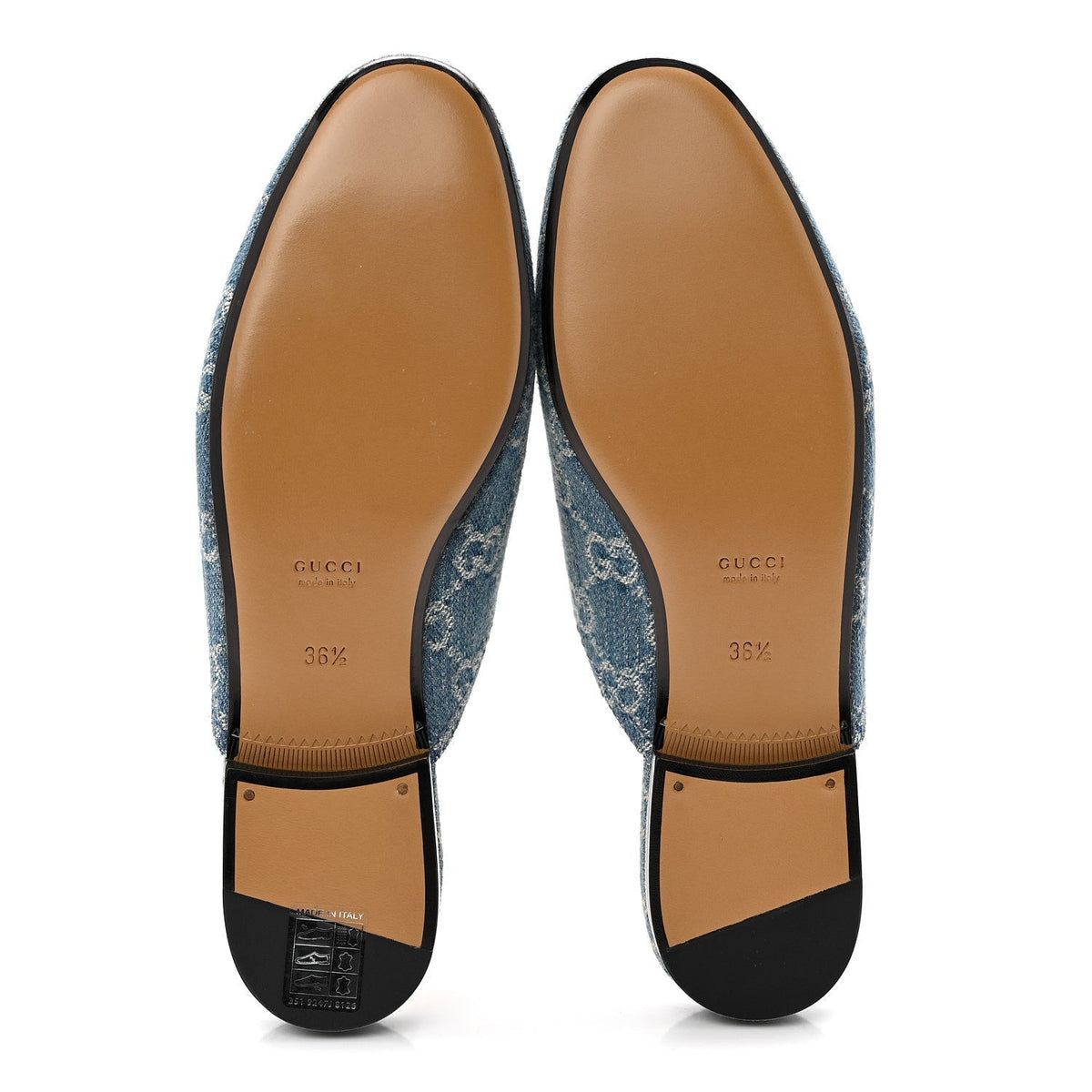 Gucci Denim Women's GG Princetown Slippers 36.5 Light Blue Royale