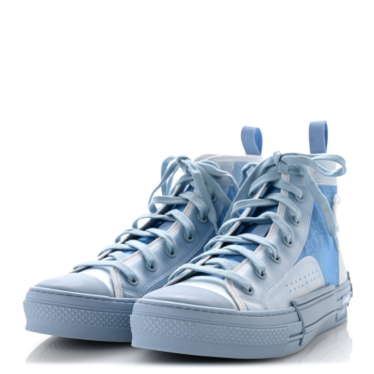 Dior Technical Canvas Men's B23 High Top Sneakers 43 Blue Beige