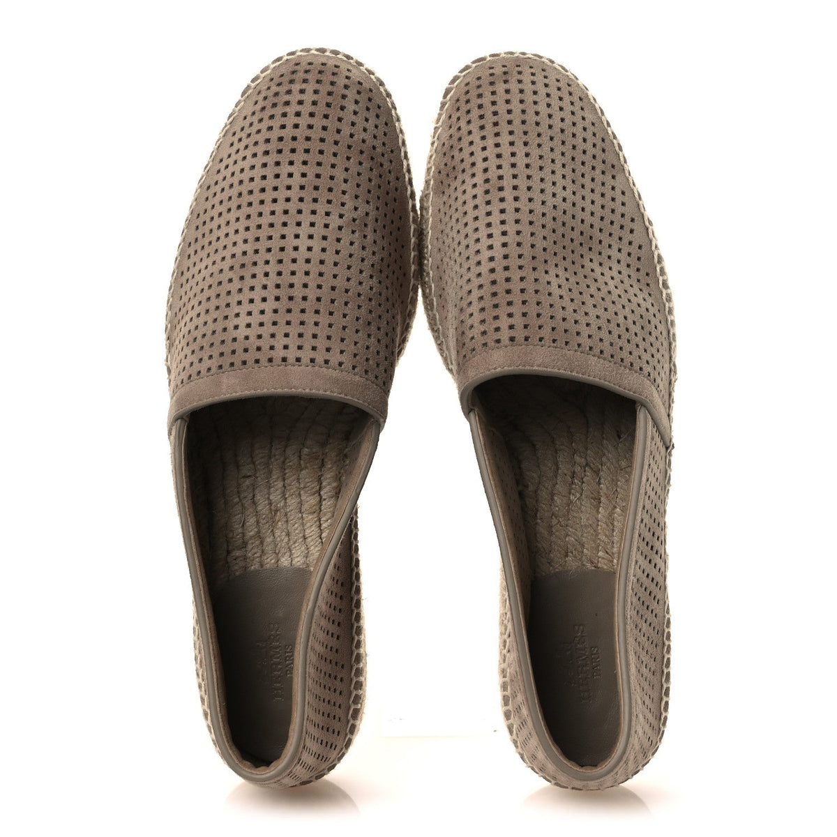 Hermes Suede Goatskin Men's Enrique Espadrilles 42 Beige Sable