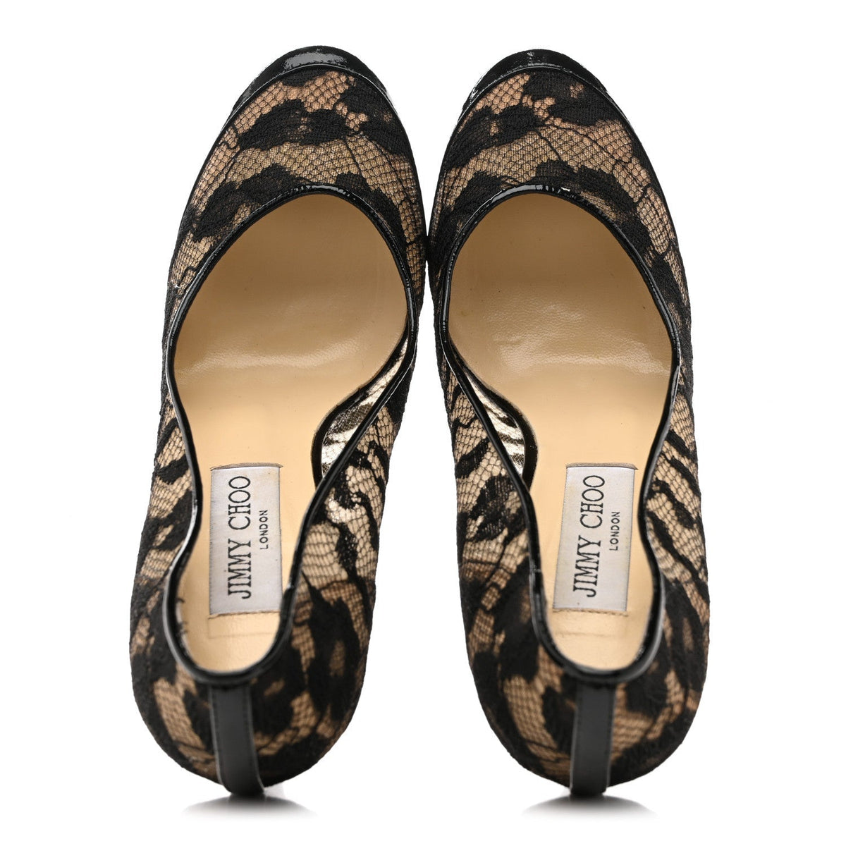 Jimmy Choo Lace Patent Women's Pumps 36.5 Black