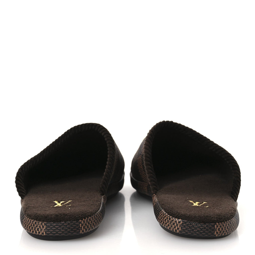 Louis Vuitton Damier Ebene Men's Palace Slippers 8 Mocha