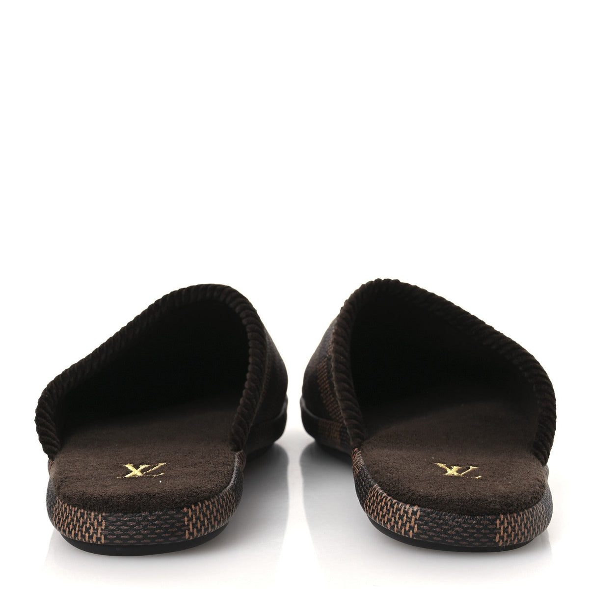 Louis Vuitton Damier Ebene Men's Palace Slippers 8 Mocha