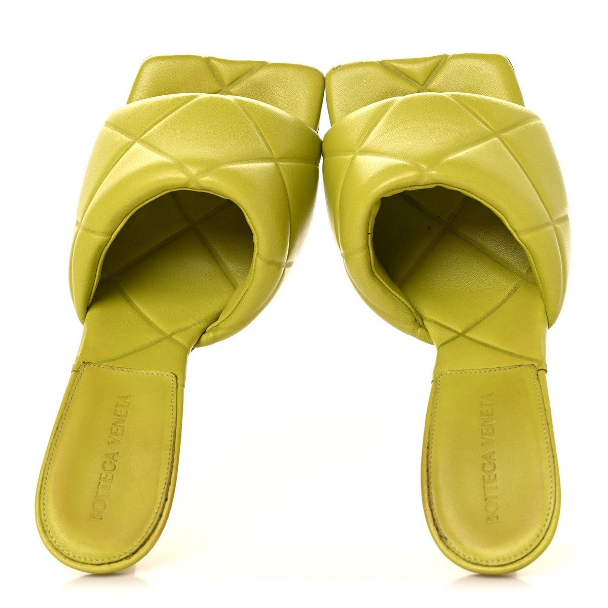 Bottega Veneta Nappa Women's Rubber Lido Mule Sandals 38 Kiwi