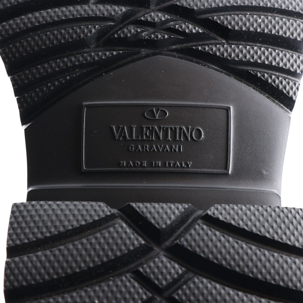 Valentino Garavani Rubber Women's Atelier 03 Rose Tall Rainboots 35 Black