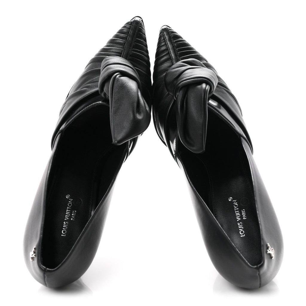 Louis Vuitton Calfskin Women's Knot Pumps 37 Black