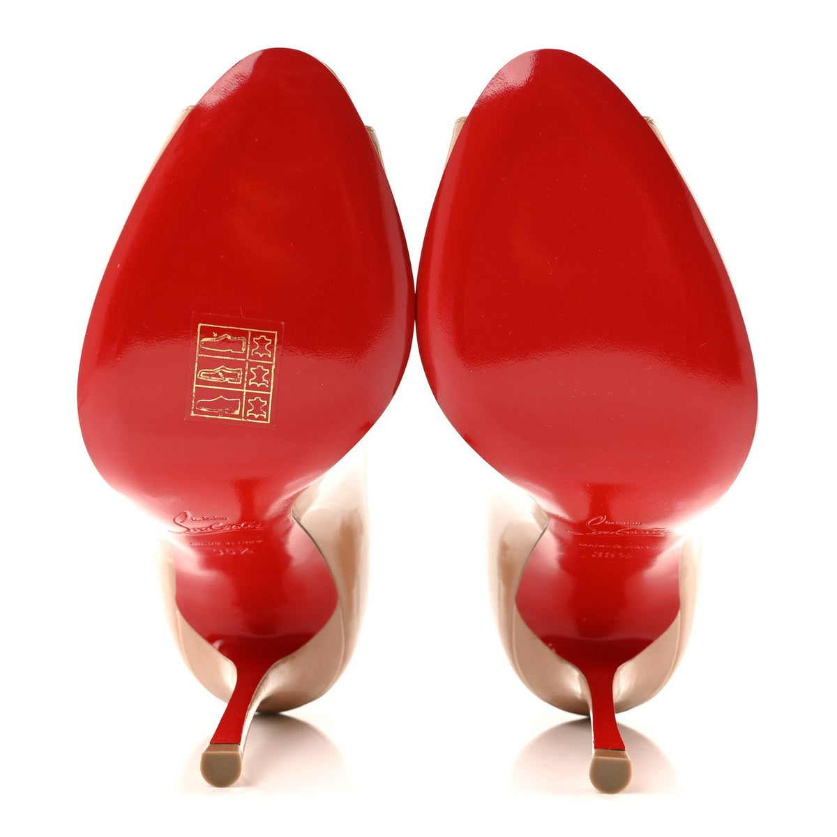 Christian Louboutin Patent Women's Yootish 100 Pumps 35.5 Nude