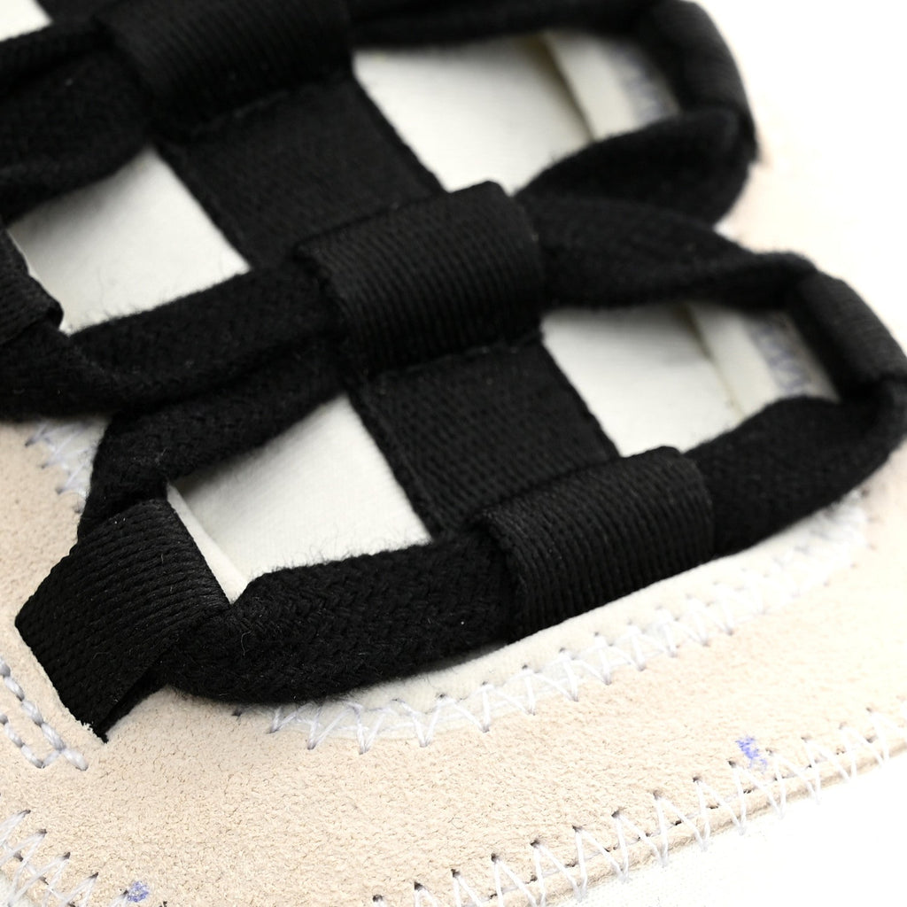 Chanel Velvet Calfskin Mixed Fibers Men's CC Sneakers 44 Ivory Black