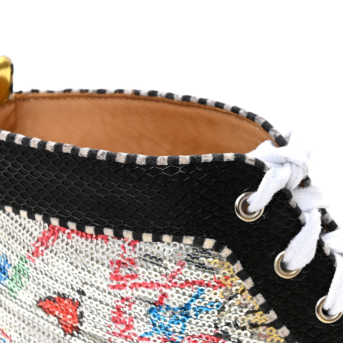 Christian Louboutin Patent Flash Paillettes Men's Rantus Orlato Sneakers 44 Version Silver