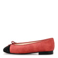 Velvet Cap Toe CC Ballerina Flats Dark Pink Black