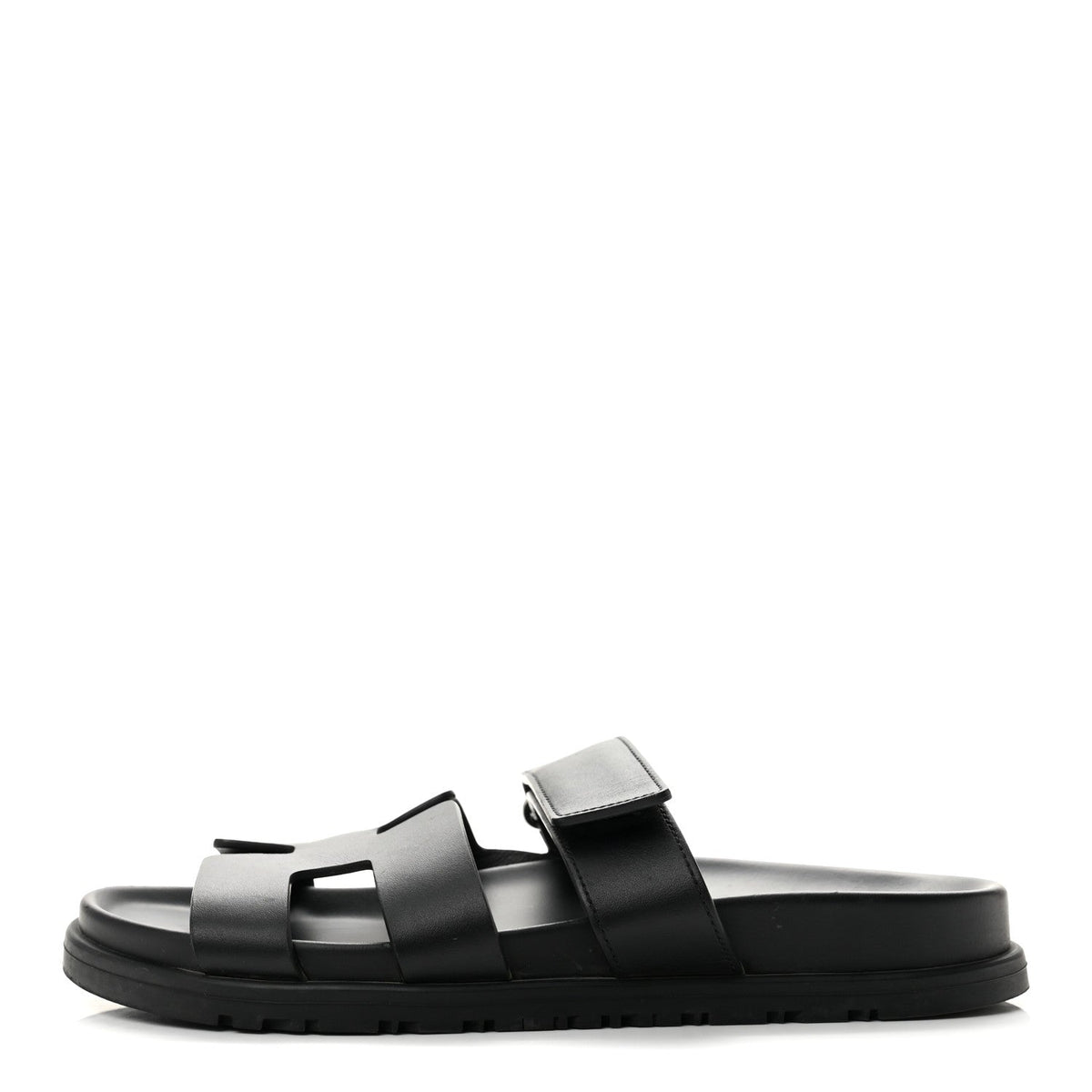 Hermès Calfskin Women's Chypre Sandals 37.5 Black