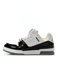 Louis Vuitton Calfskin Patent Men's LV Trainer Sneakers 9 White Black
