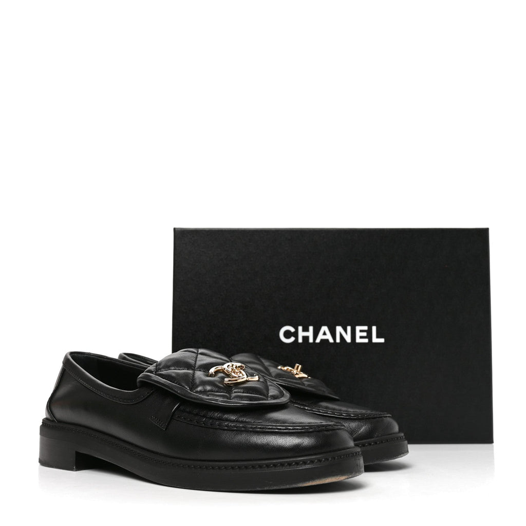Chanel Lambskin Quilted CC Turnlock Women's Loafers