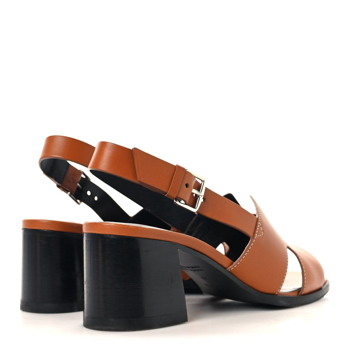 Hermes Calfskin Women's Elbe 60 Sandals 38 Marron Glaise