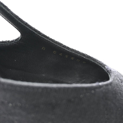 Chanel Wool Grosgrain Women's Cap Toe CC Slingback Pumps 41 Black