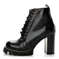 Louis Vuitton Glazed Calfskin Women's Star Trail Boots 40 Black
