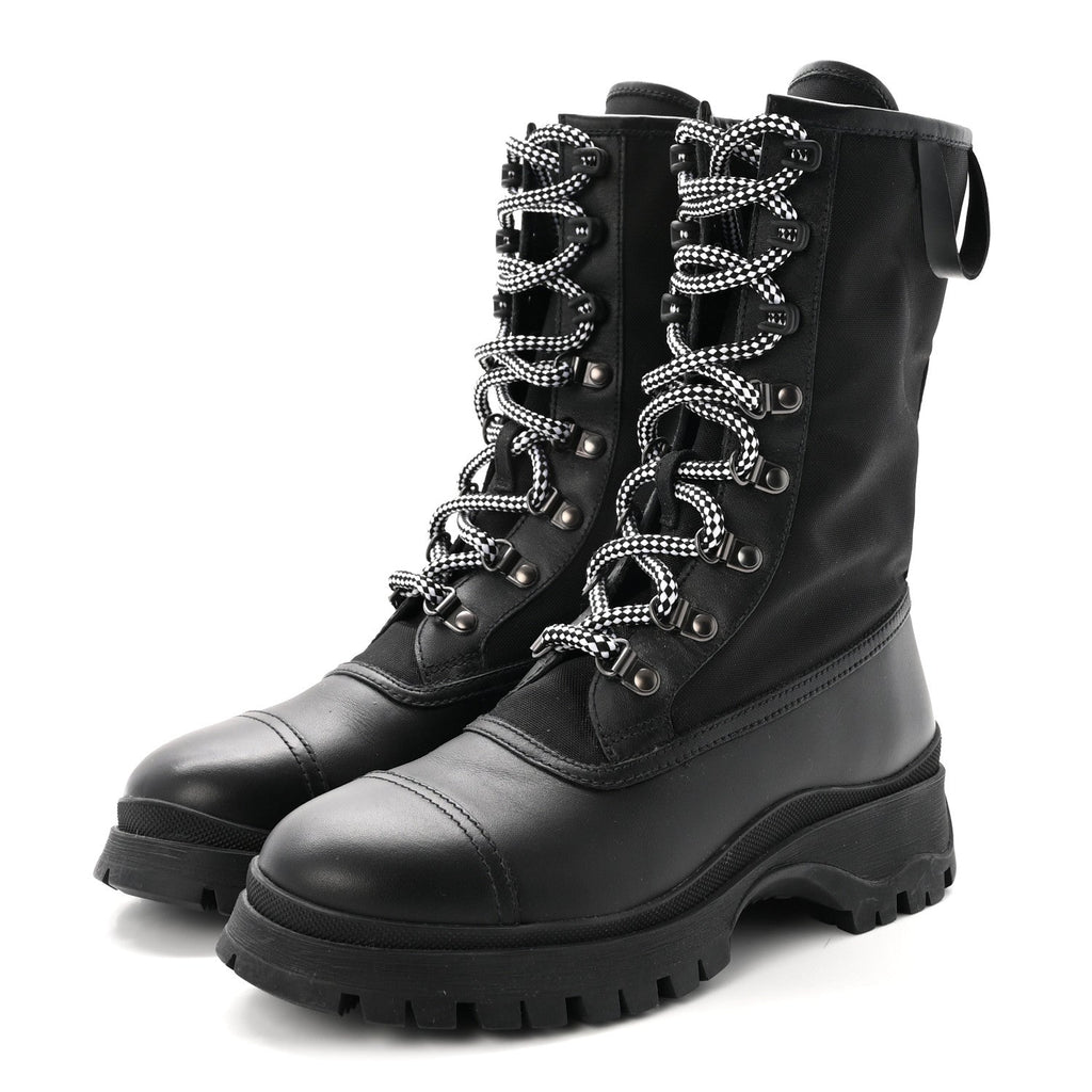 Prada Vitello Montana Neoprene Women's Combat Boots 36 Black