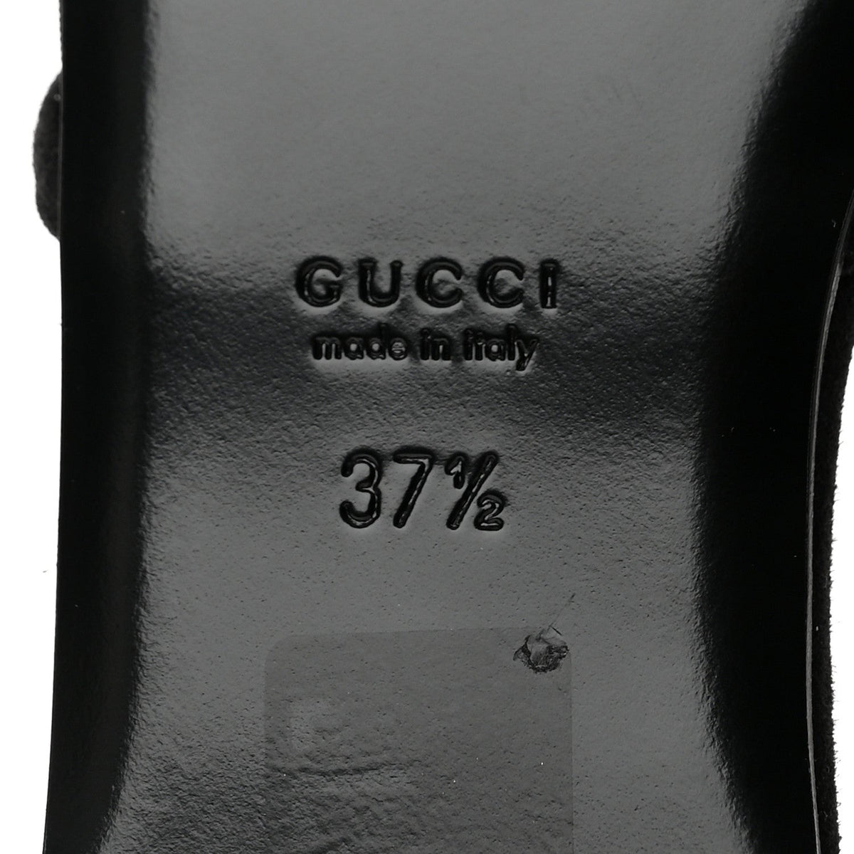 Gucci Suede Mesh Women's Crystal GG Demi Ballet Flats 37.5 Black