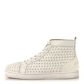 Christian Louboutin Nappa Laminato Men's Yang Louis Flat Sneakers 45 Latte Silver