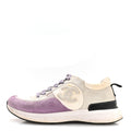 Chanel Nylon Calfskin Suede CC Women's Sneakers 36 White Light Grey Purple