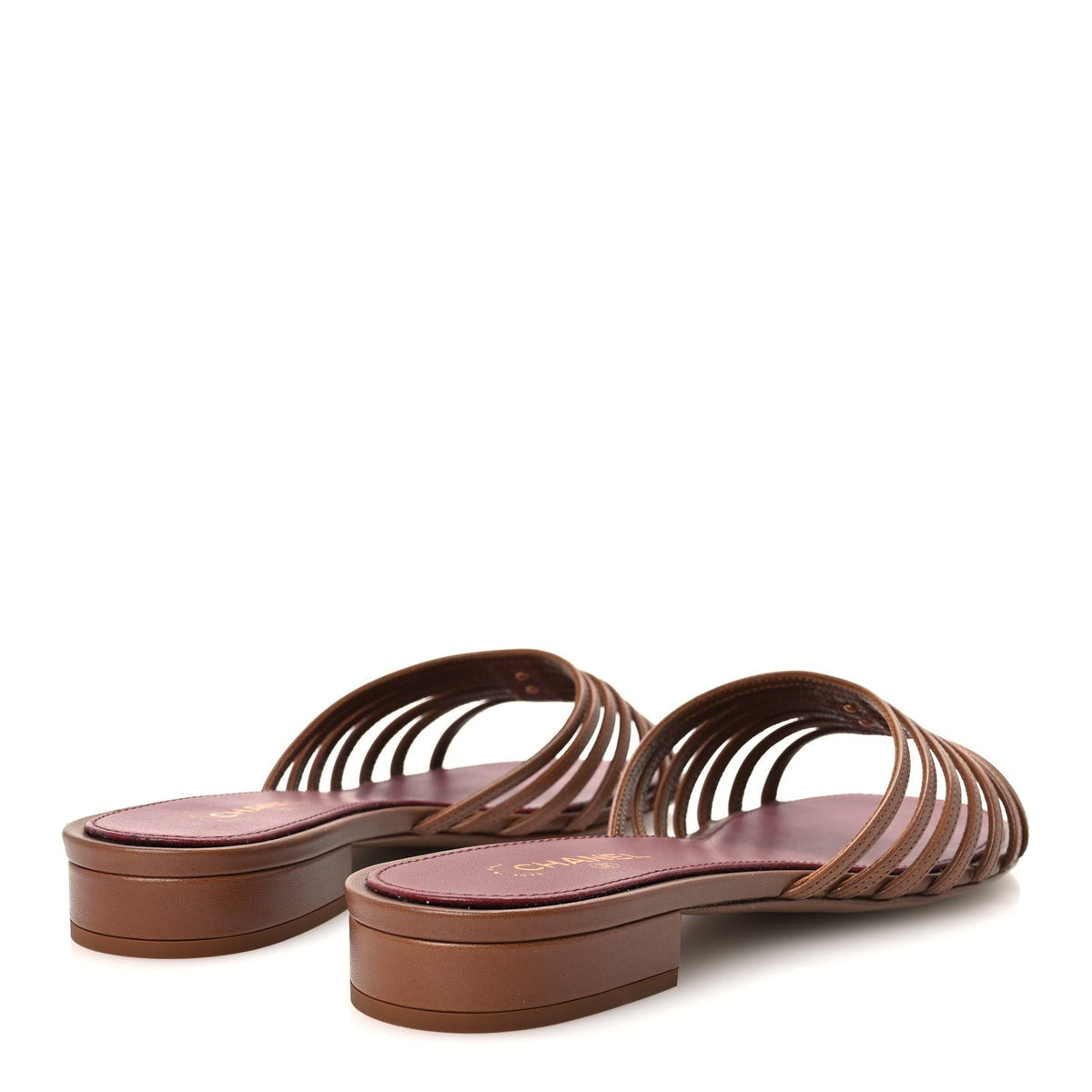 Chanel Goatskin Caged CC Women's Slide Sandals