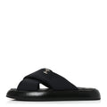 Chanel Fabric Women's CC Mules Sandals 38 Black