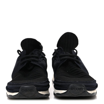 Chanel Stretch Fabric Women's CC Sneakers 36 Black