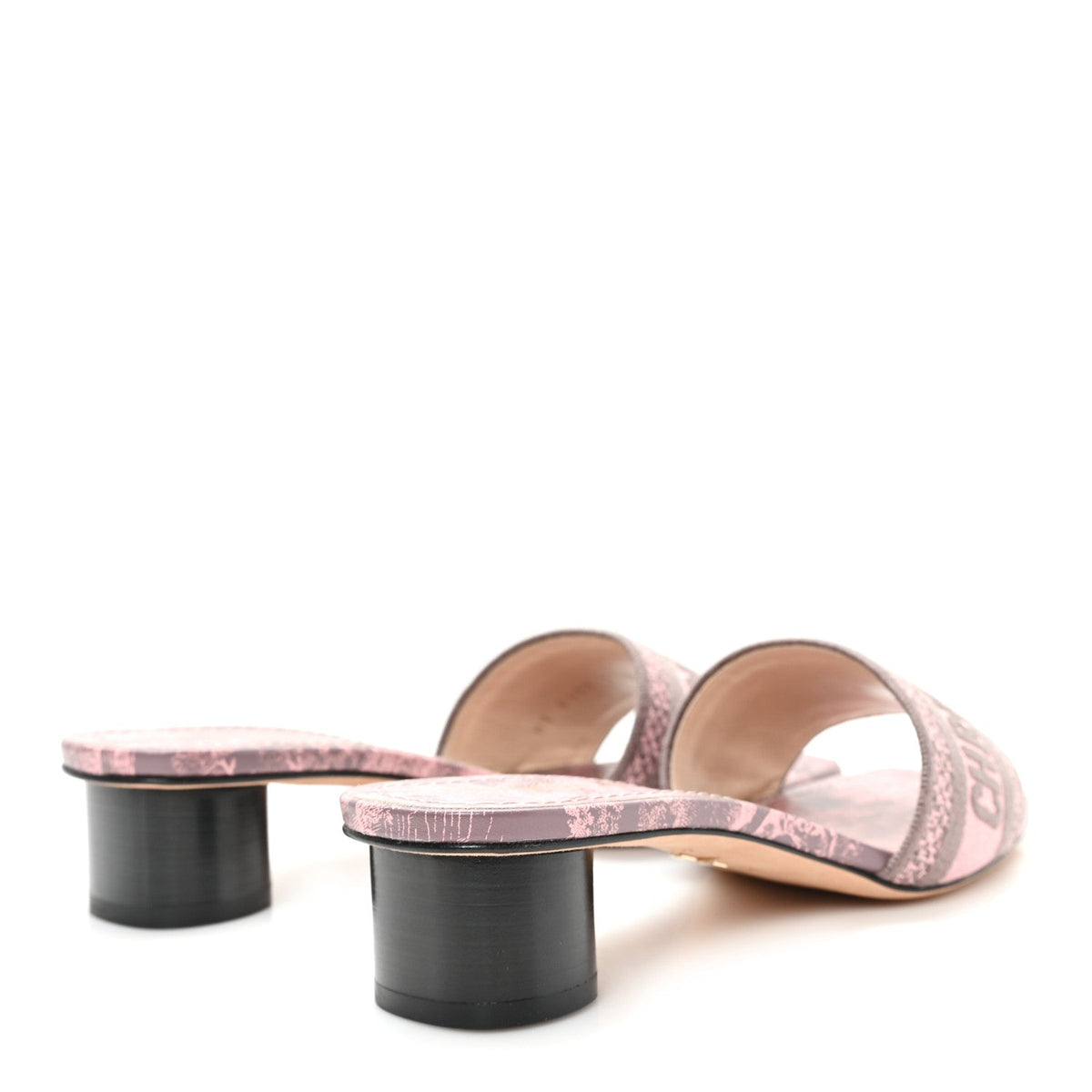 Christian Dior Canvas Toile De Jouy Women's Dway Slide Sandals 37.5 Quartz Grey