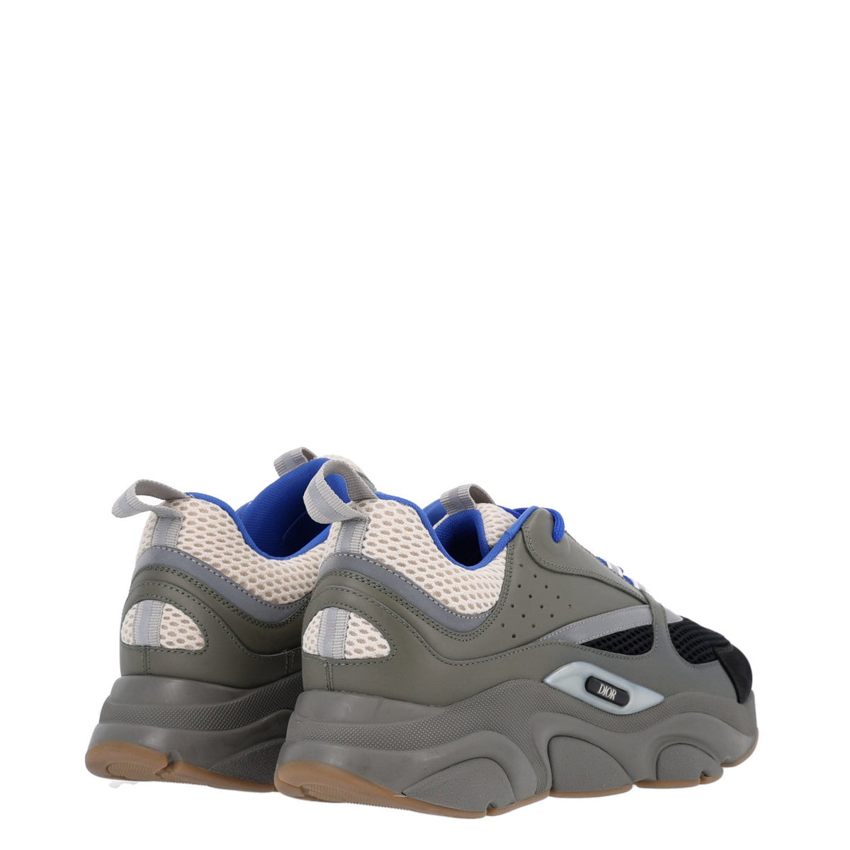 Christian Dior Calfskin Mesh Men's B22 Sneakers 41 Olive Green