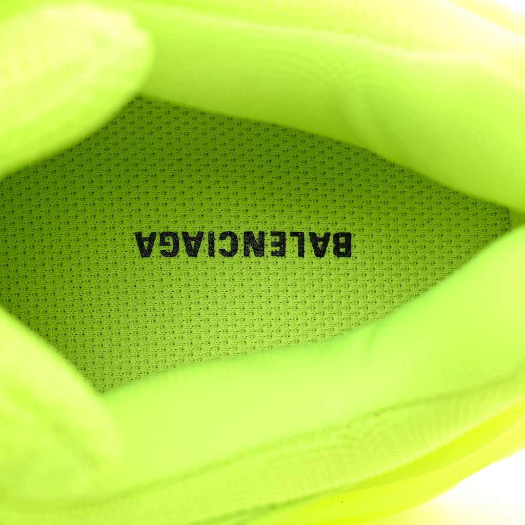 Balenciaga Fabric Mesh Women's Clear Sole Triple S Sneakers 37 Fluo Yellow