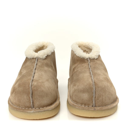Miu Miu Shearling Suede Women's Ankle Boots 40 Deserto