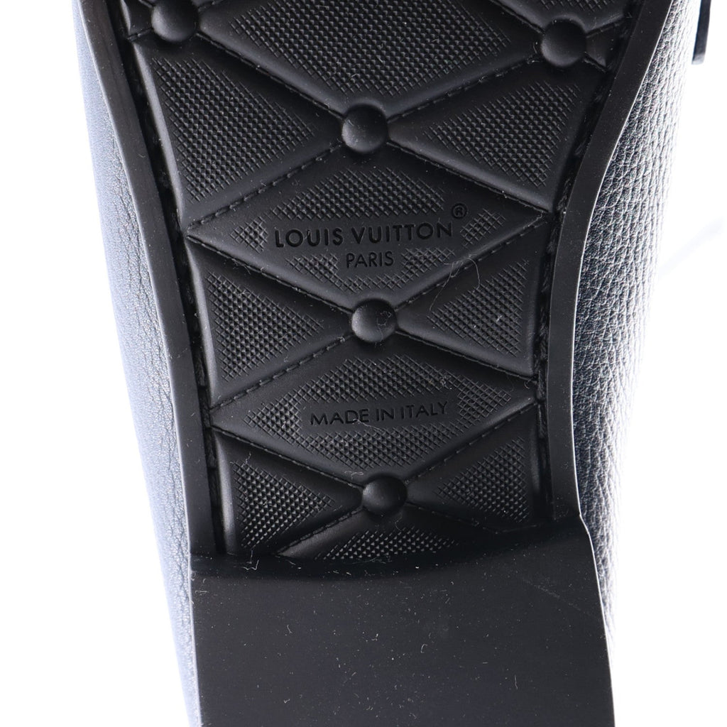 Louis Vuitton Grained Calfskin Women's Ivy Loafers 40.5 Navy Blue