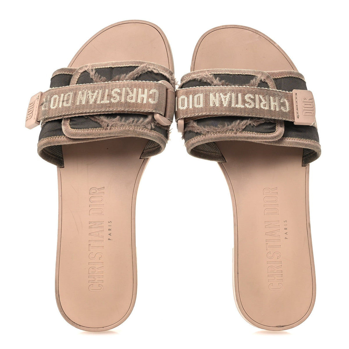Christian Dior Nylon Women's Dio(r)evolution Slide Sandals 39 Nude
