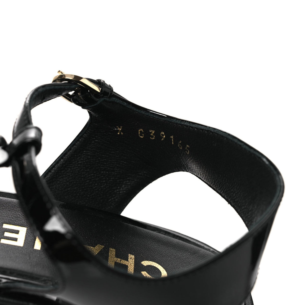 Chanel Patent Calfskin Women's Camellia Thong Sandals 37 Black White