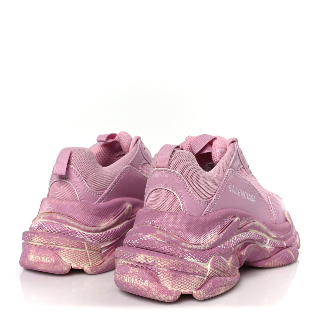 Balenciaga Fabric Mesh Women's Triple S Sneakers 36 Pink